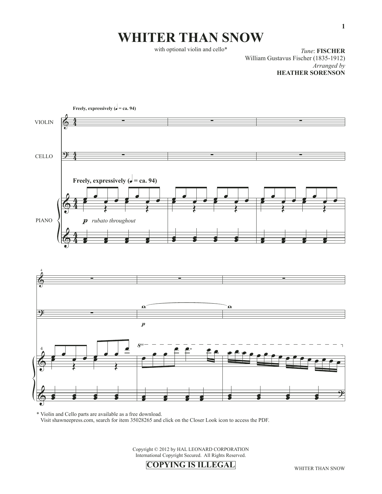 Download Heather Sorenson Whiter Than Snow (from Images: Sacred Piano Reflections) Sheet Music and learn how to play Piano Solo PDF digital score in minutes