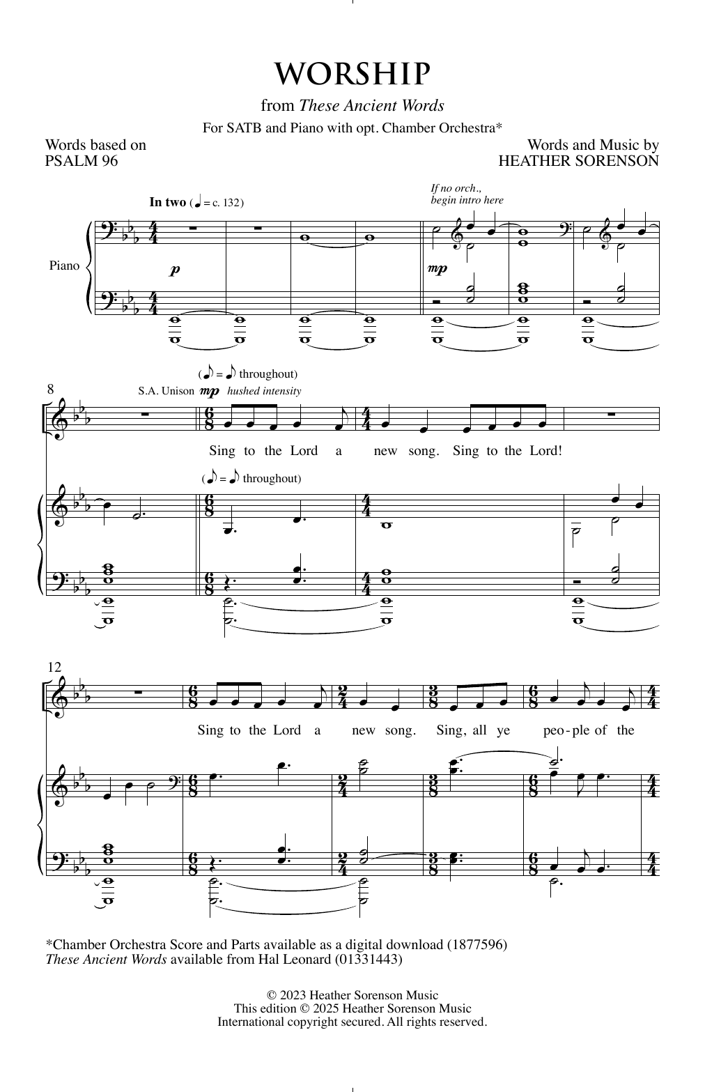 Download Heather Sorenson Worship Sheet Music and learn how to play SATB Choir PDF digital score in minutes