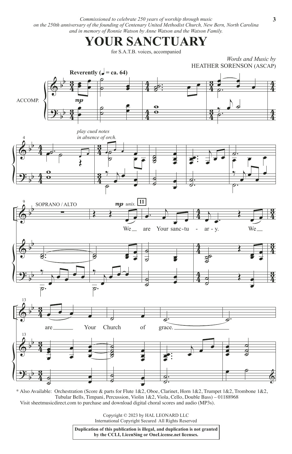 Download Heather Sorenson Your Sanctuary Sheet Music and learn how to play SATB Choir PDF digital score in minutes
