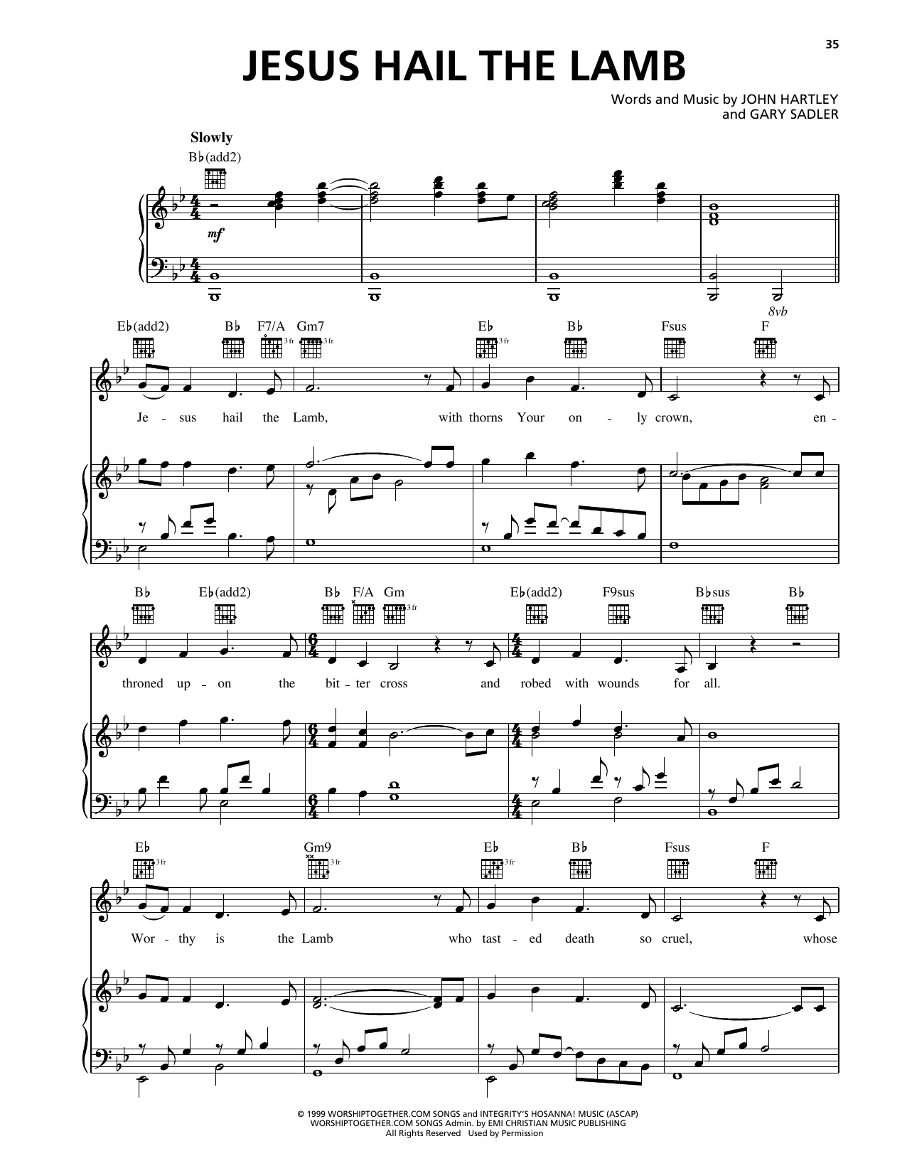 Download Heaven & Earth Jesus Hail The Lamb Sheet Music and learn how to play Piano, Vocal & Guitar Chords (Right-Hand Melody) PDF digital score in minutes