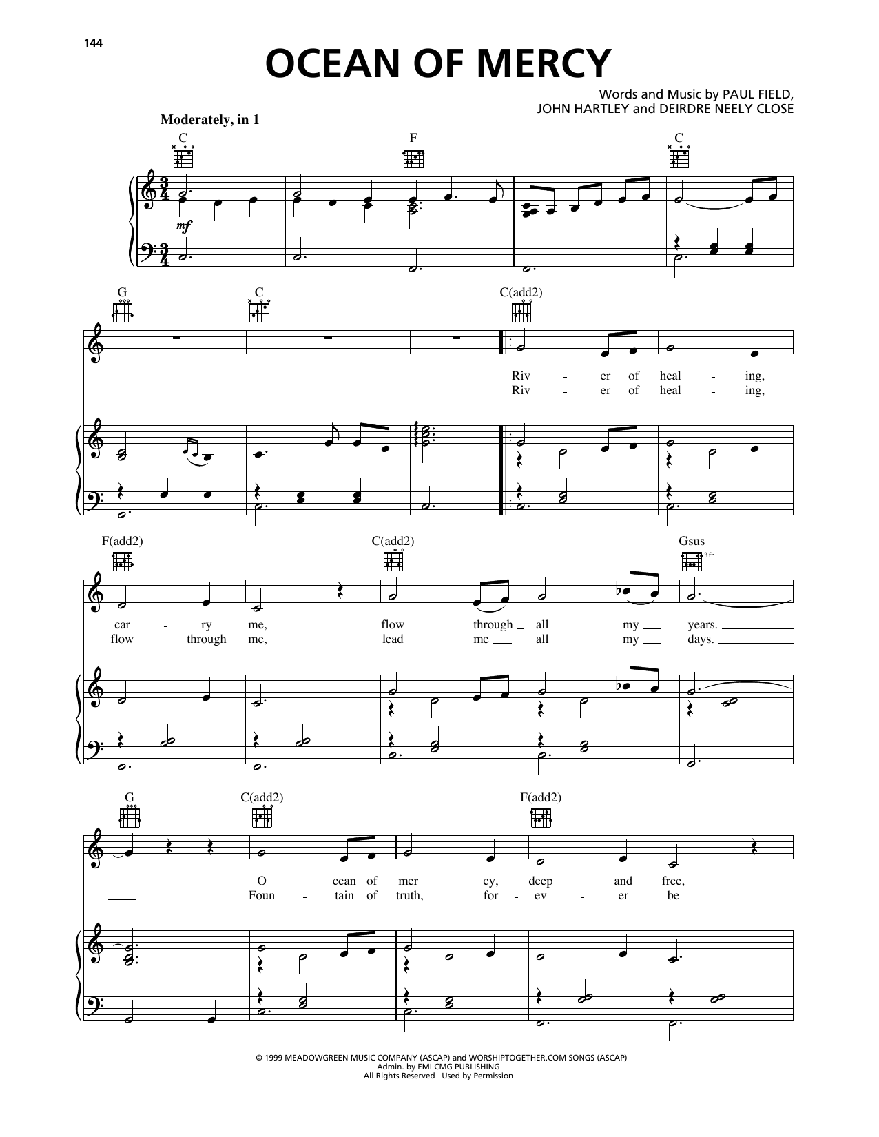 Download Heaven & Earth Ocean Of Mercy Sheet Music and learn how to play Piano, Vocal & Guitar Chords (Right-Hand Melody) PDF digital score in minutes