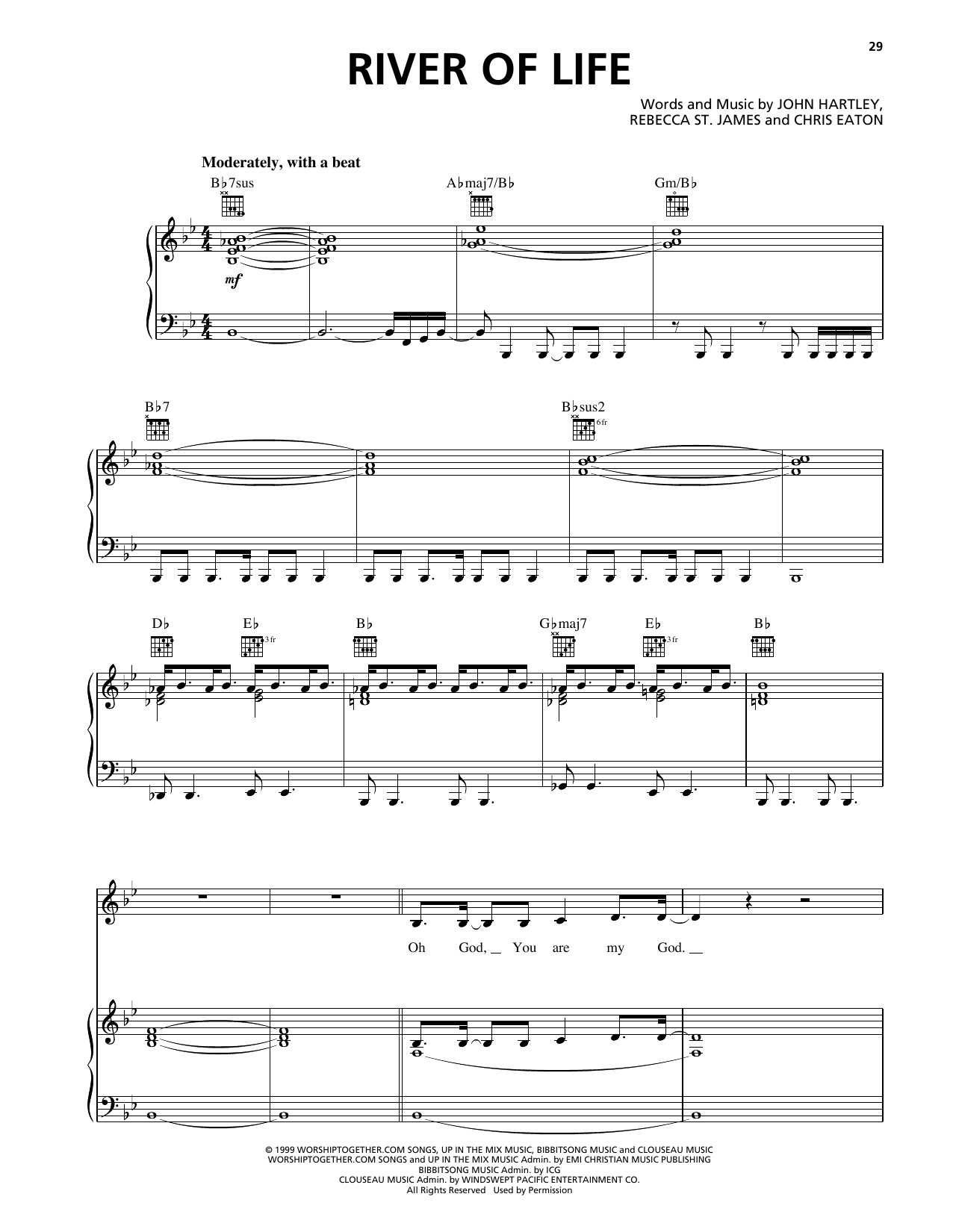 Download Heaven & Earth River Of Life Sheet Music and learn how to play Piano, Vocal & Guitar Chords (Right-Hand Melody) PDF digital score in minutes