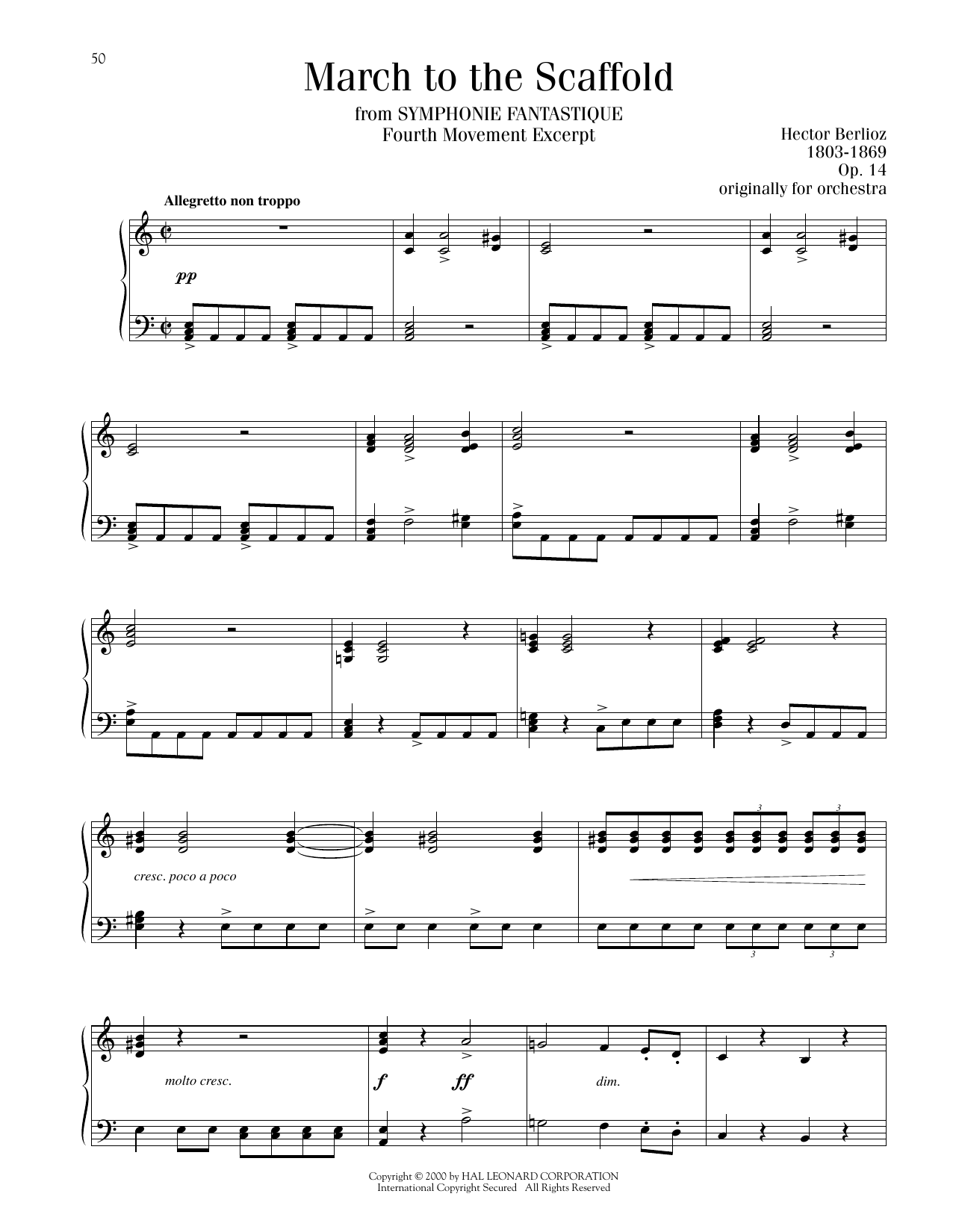 Download Hector Berlioz March To The Scaffold Sheet Music and learn how to play Piano Solo PDF digital score in minutes