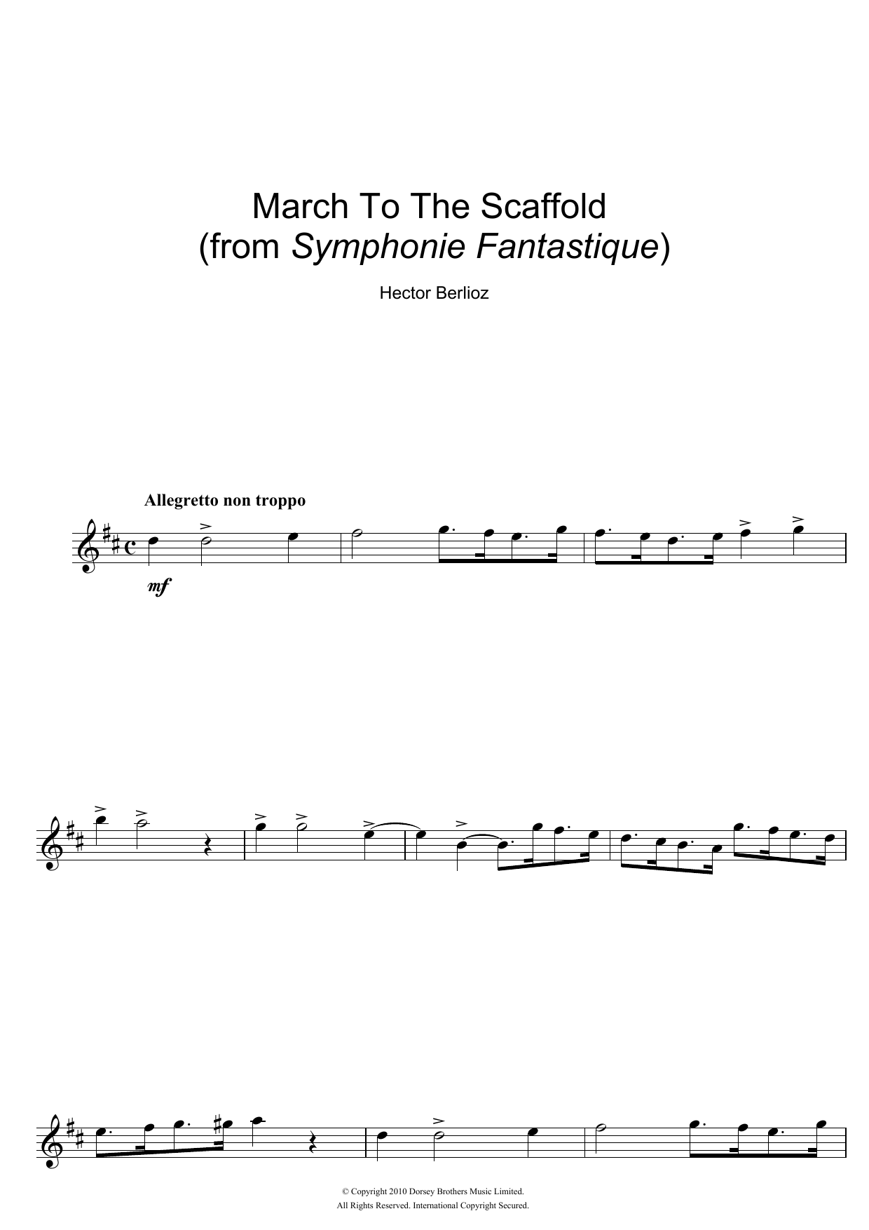 Download Hector Berlioz Symphonie Fantastique (4th Movement: March To The Scaffold) Sheet Music and learn how to play Clarinet PDF digital score in minutes