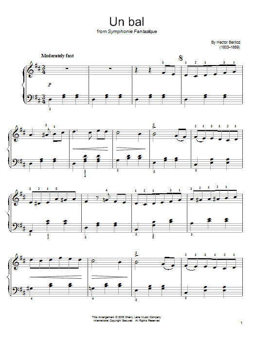 Download Hector Berlioz Un Bal Sheet Music and learn how to play Easy Piano PDF digital score in minutes