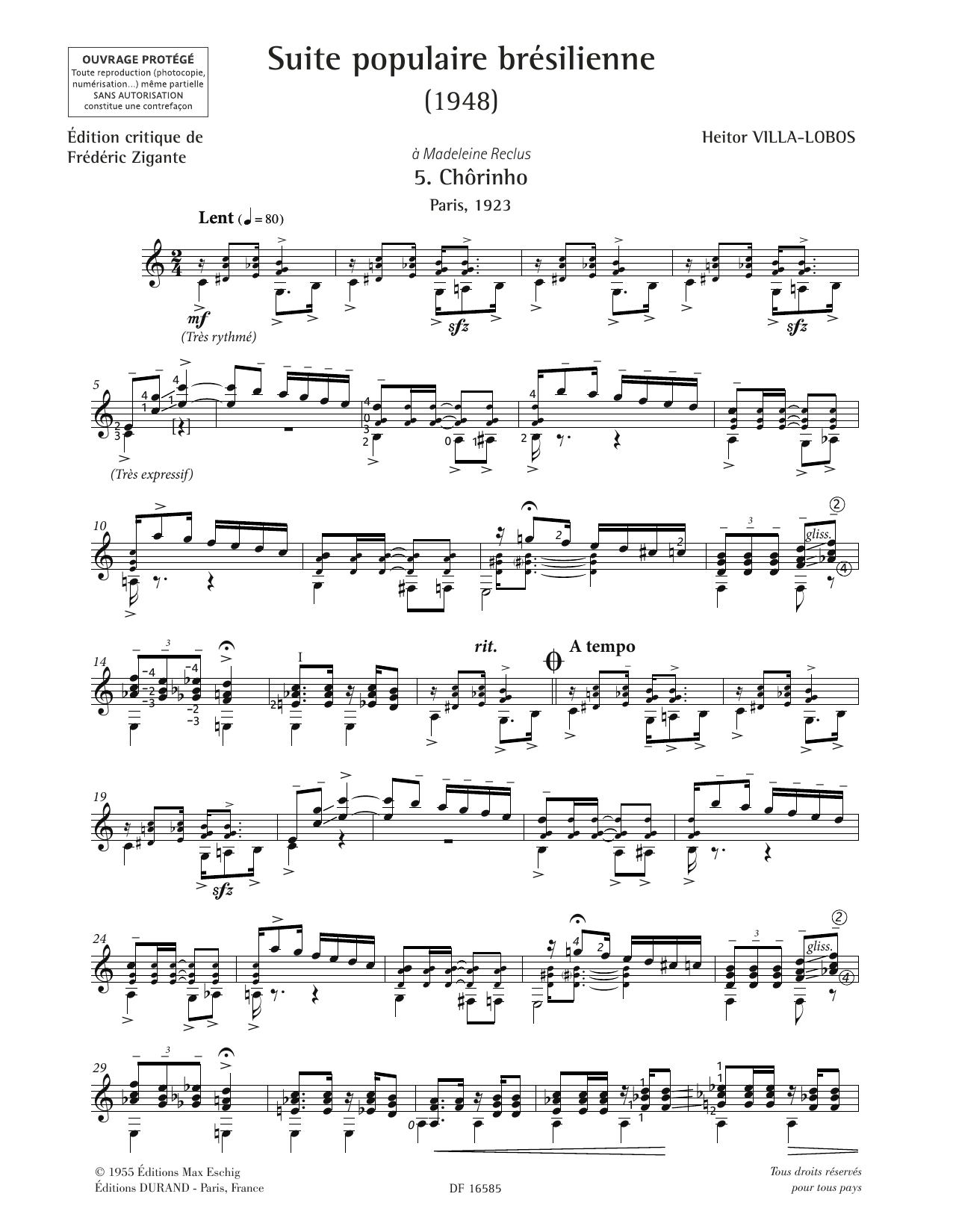 Download Heitor Villa-Lobos Chorinho Sheet Music and learn how to play Solo Guitar PDF digital score in minutes