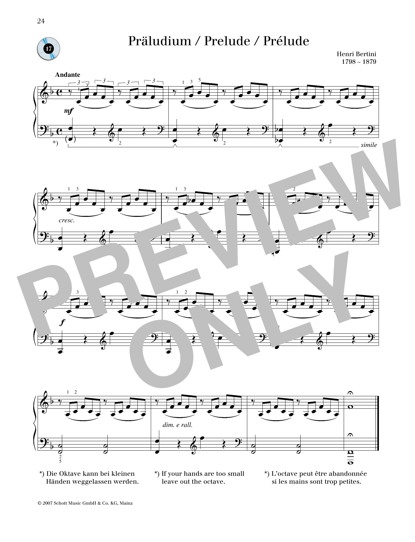 Download Henri Bertini Prélude Sheet Music and learn how to play Piano Solo PDF digital score in minutes