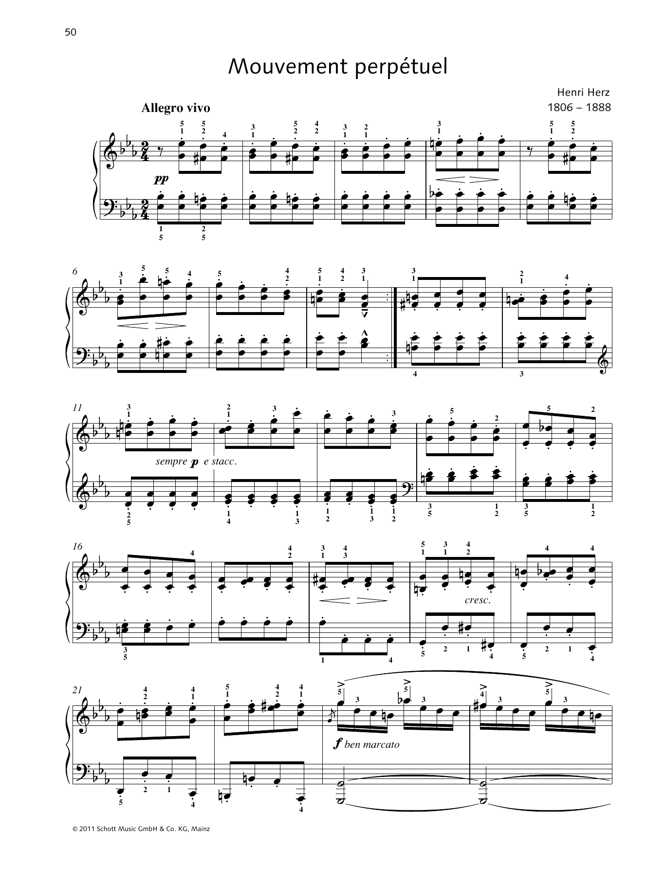 Download Henri Herz Mouvement perpétuel Sheet Music and learn how to play Piano Solo PDF digital score in minutes