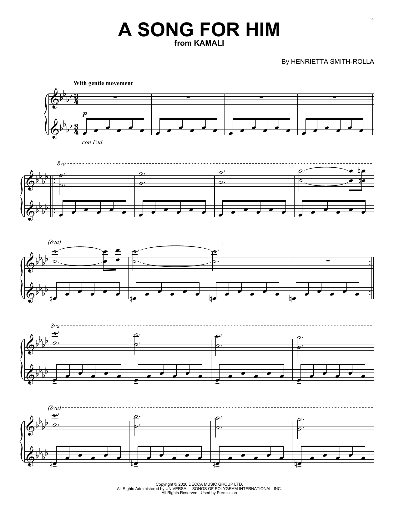 Download Henrietta Smith-Rolla A Song For Him Sheet Music and learn how to play Piano Solo PDF digital score in minutes