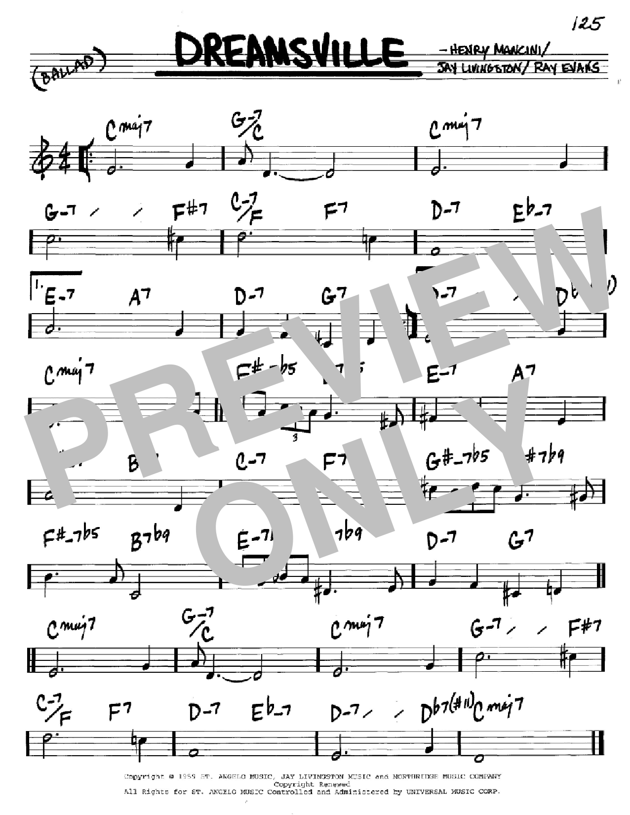 Download Henry Mancini Dreamsville Sheet Music and learn how to play Tenor Saxophone PDF digital score in minutes