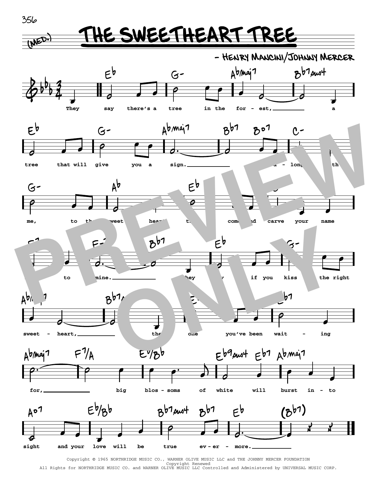 Download Henry Mancini The Sweetheart Tree (Low Voice) Sheet Music and learn how to play Real Book – Melody, Lyrics & Chords PDF digital score in minutes