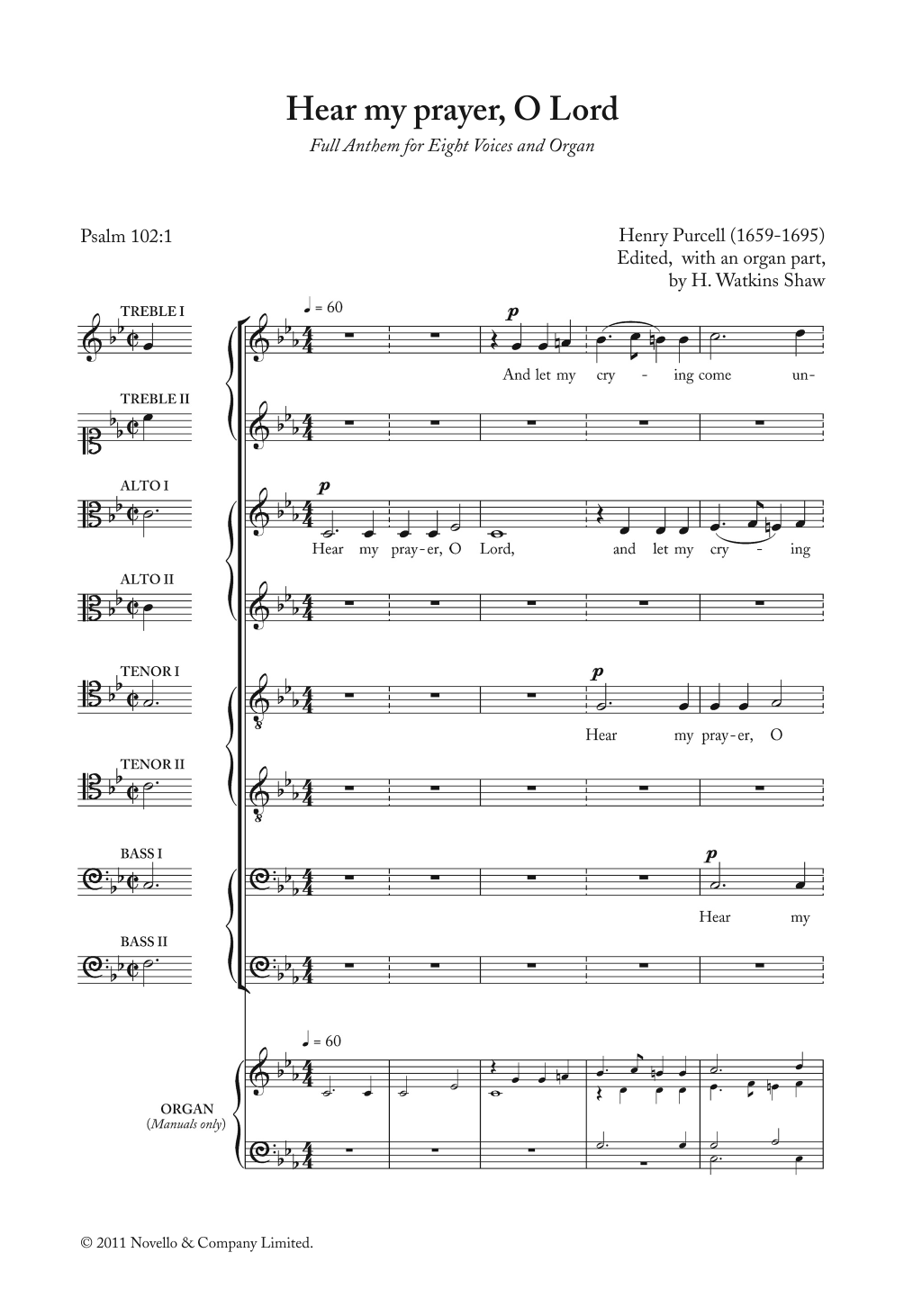 Download Henry Purcell Hear My Prayer, O Lord Sheet Music and learn how to play Piano, Vocal & Guitar PDF digital score in minutes