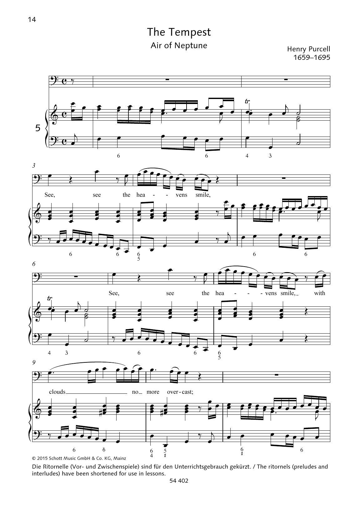 Download Henry Purcell See, see, the heavens smile Sheet Music and learn how to play Piano & Vocal PDF digital score in minutes
