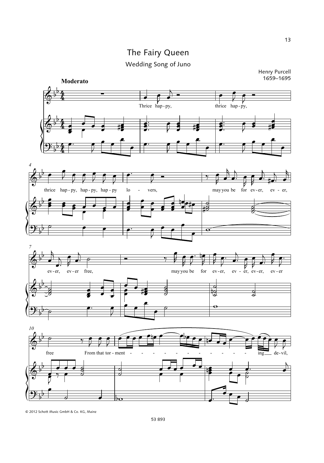 Download Henry Purcell Thrice Happy Lovers Sheet Music and learn how to play Piano & Vocal PDF digital score in minutes