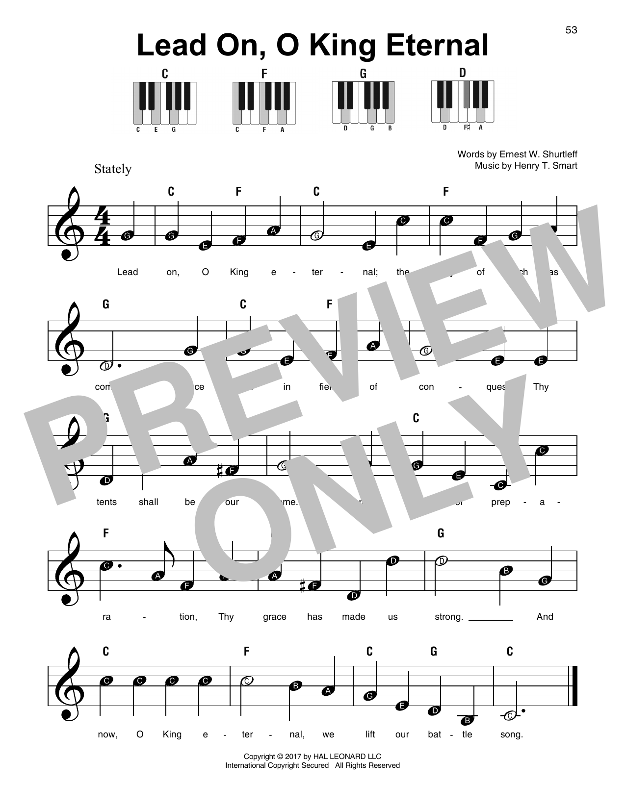 Download Henry T. Smart Lead On, O King Eternal Sheet Music and learn how to play SPREP PDF digital score in minutes