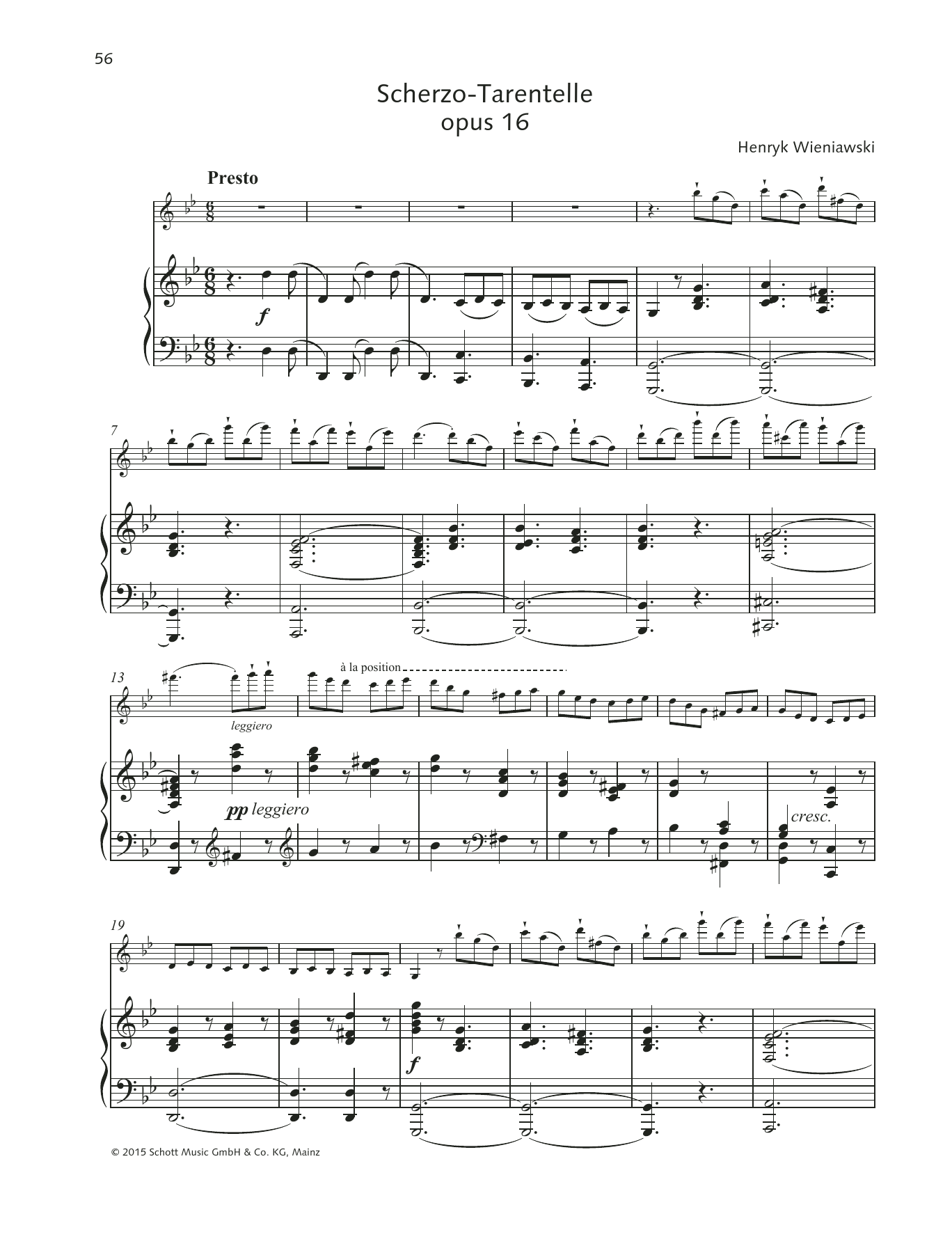 Download Henryk Wieniawski Scherzo-Tarantelle Sheet Music and learn how to play String Solo PDF digital score in minutes