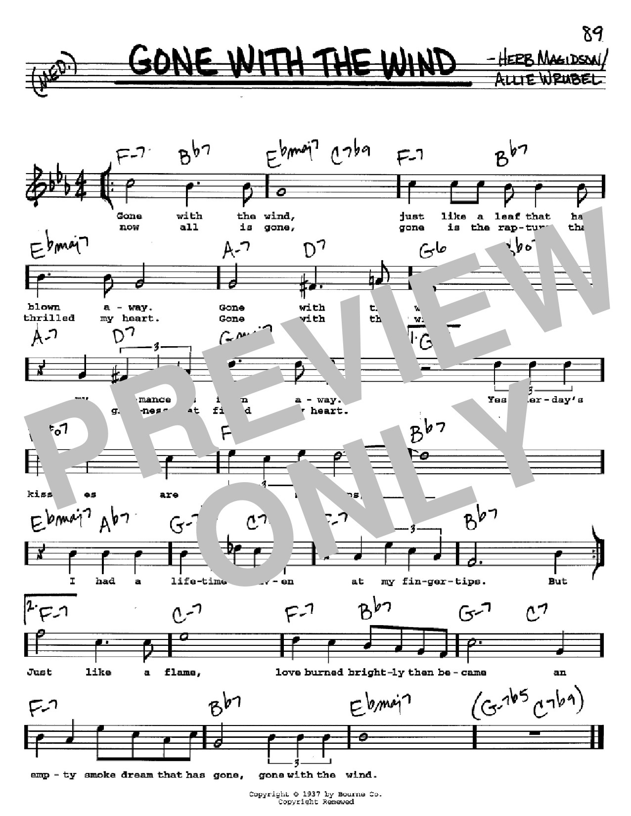 Download Herb Magidson Gone With The Wind Sheet Music and learn how to play Piano, Vocal & Guitar (Right-Hand Melody) PDF digital score in minutes