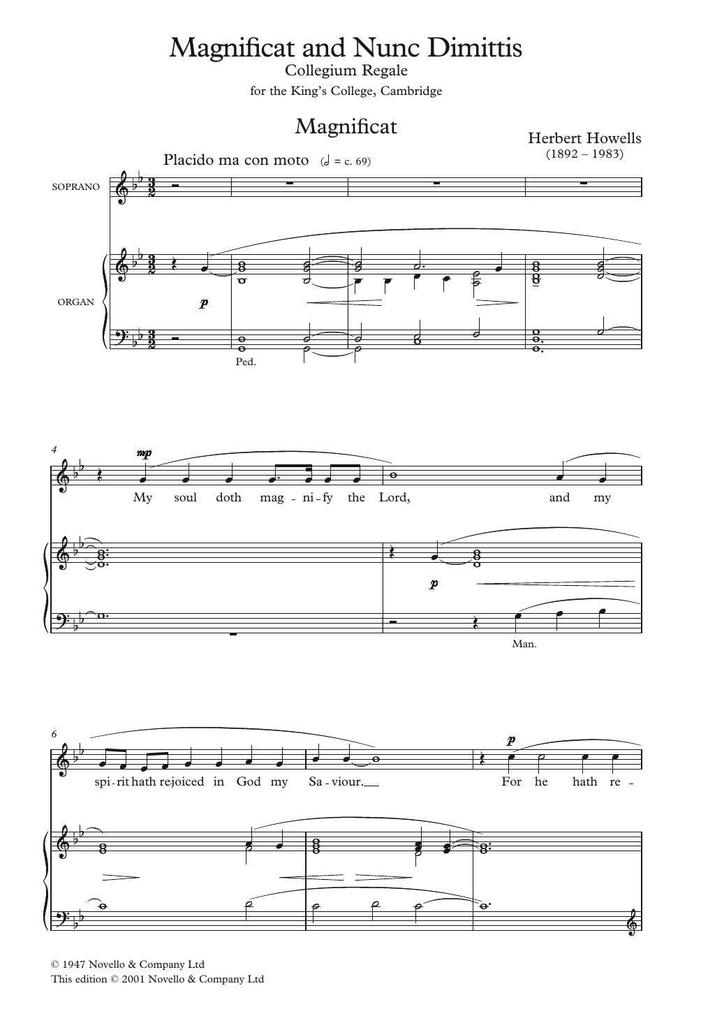 Download Herbert Howells Magnificat And Nunc Dimittis Sheet Music and learn how to play Choir PDF digital score in minutes