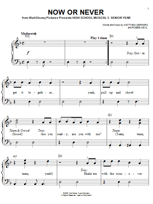 Download High School Musical 3 Now Or Never Sheet Music and learn how to play Easy Guitar Tab PDF digital score in minutes