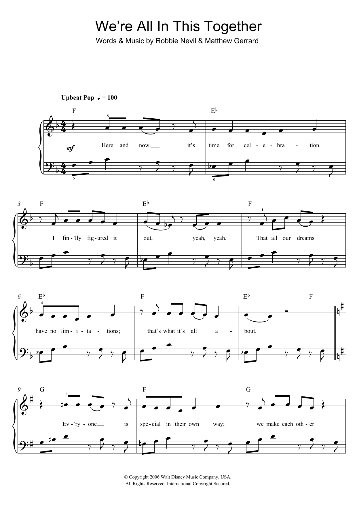 Download Matthew Gerrard We're All In This Together Sheet Music and learn how to play Viola PDF digital score in minutes