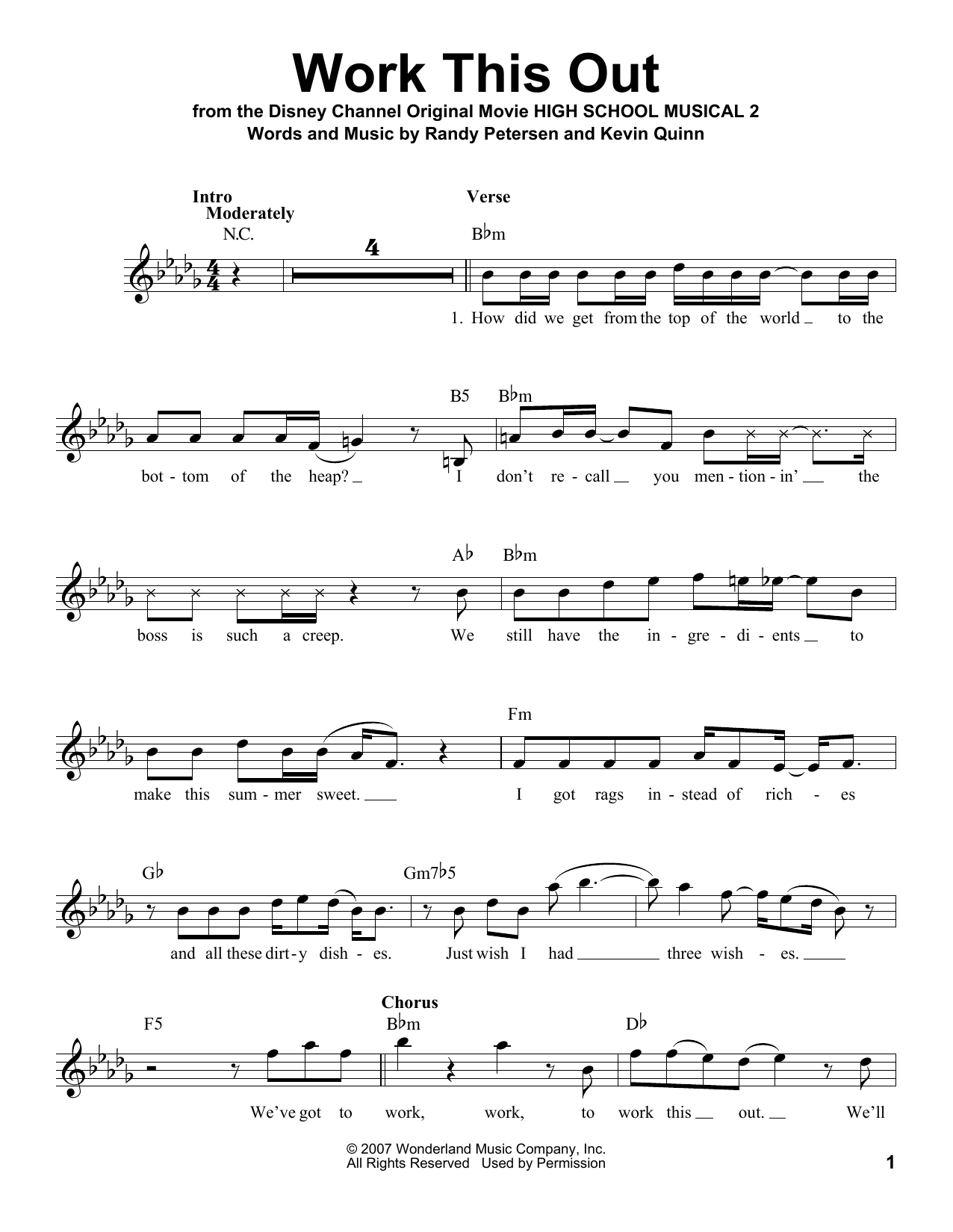 Download Kevin Quinn Work This Out Sheet Music and learn how to play Voice PDF digital score in minutes