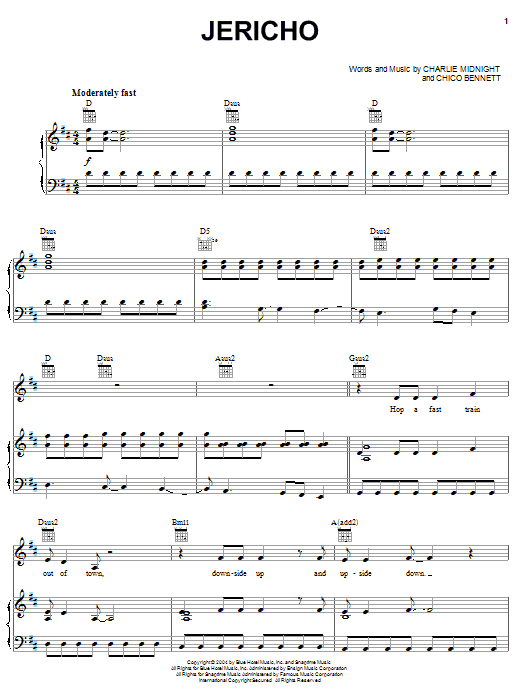 Download Hilary Duff Jericho Sheet Music and learn how to play Piano, Vocal & Guitar (Right-Hand Melody) PDF digital score in minutes