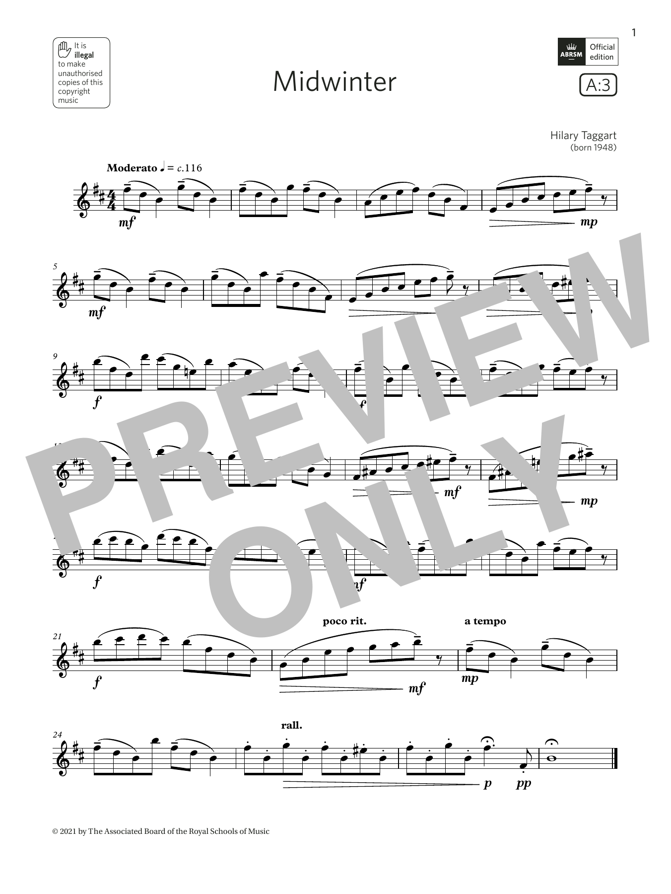 Download Hilary Taggart Midwinter (Grade 4 List A3 from the ABRSM Flute syllabus from 2022) Sheet Music and learn how to play Flute Solo PDF digital score in minutes