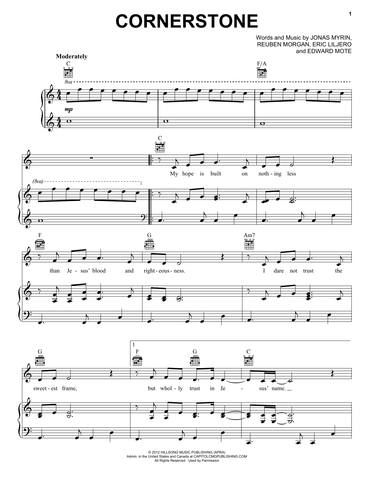 Download Hillsong Live Cornerstone Sheet Music and learn how to play Solo Guitar PDF digital score in minutes
