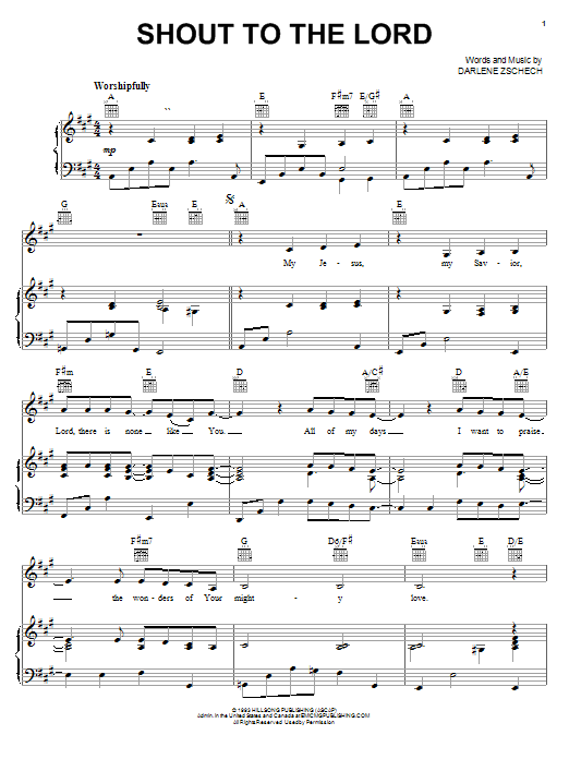 Download Hillsong Shout To The Lord Sheet Music and learn how to play Lead Sheet / Fake Book PDF digital score in minutes