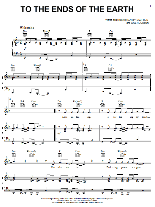 Download Hillsong To The Ends Of The Earth Sheet Music and learn how to play Piano, Vocal & Guitar (Right-Hand Melody) PDF digital score in minutes