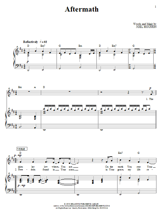 Download Hillsong United Aftermath Sheet Music and learn how to play Piano, Vocal & Guitar (Right-Hand Melody) PDF digital score in minutes