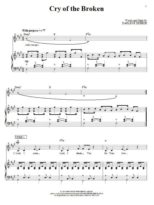 Download Hillsong United Cry Of The Broken Sheet Music and learn how to play Piano, Vocal & Guitar (Right-Hand Melody) PDF digital score in minutes