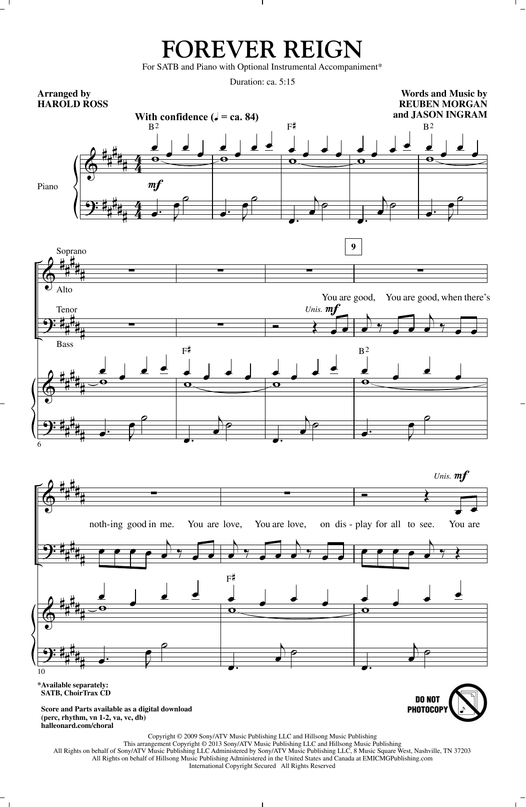 Download Harold Ross Forever Reign Sheet Music and learn how to play SATB PDF digital score in minutes