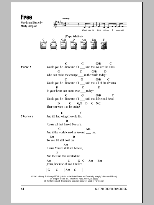 Download Hillsong United Free Sheet Music and learn how to play Lyrics & Chords PDF digital score in minutes