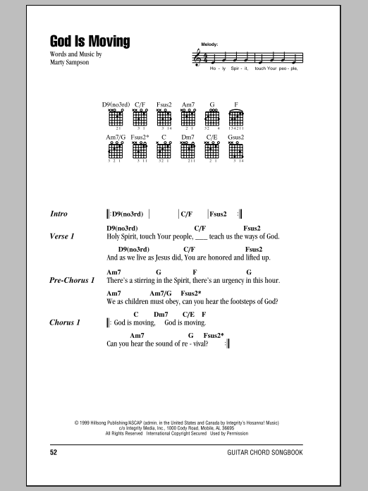 Download Hillsong United God Is Moving Sheet Music and learn how to play Lyrics & Chords PDF digital score in minutes