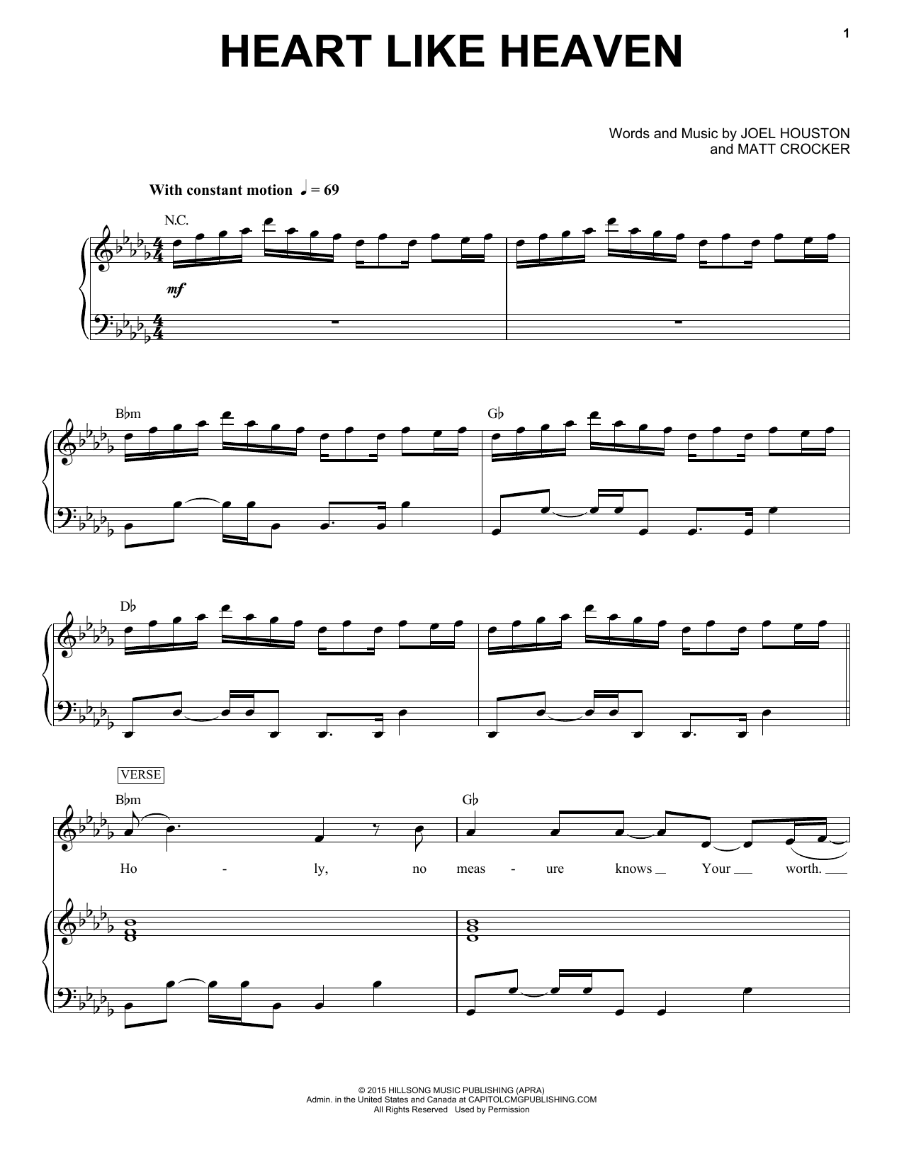 Download Hillsong United Heart Like Heaven Sheet Music and learn how to play Piano & Vocal PDF digital score in minutes