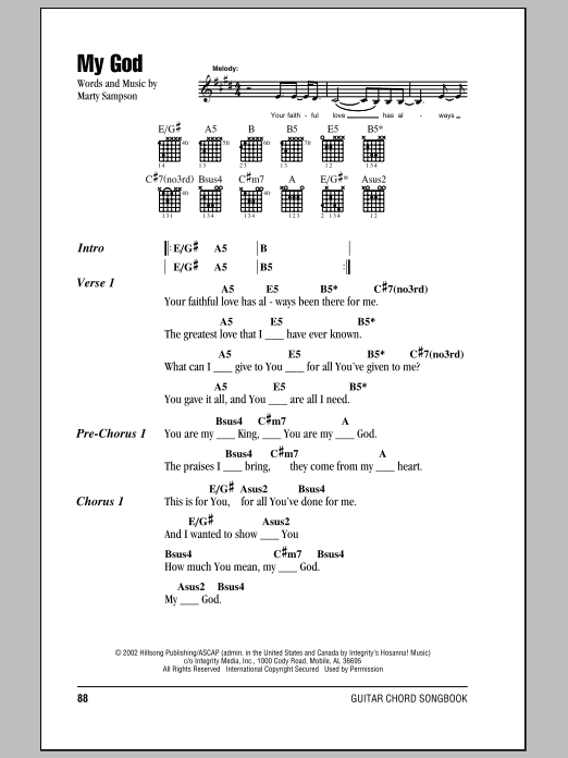 Download Hillsong United My God Sheet Music and learn how to play Lyrics & Chords PDF digital score in minutes