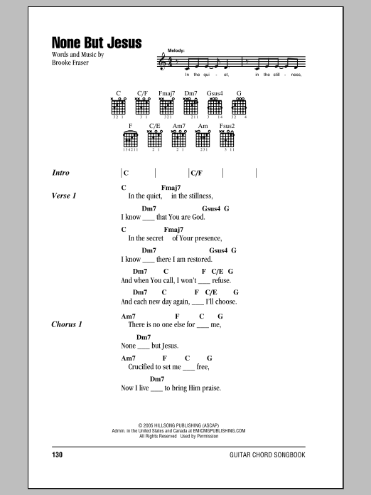 Download Hillsong United None But Jesus Sheet Music and learn how to play Piano PDF digital score in minutes