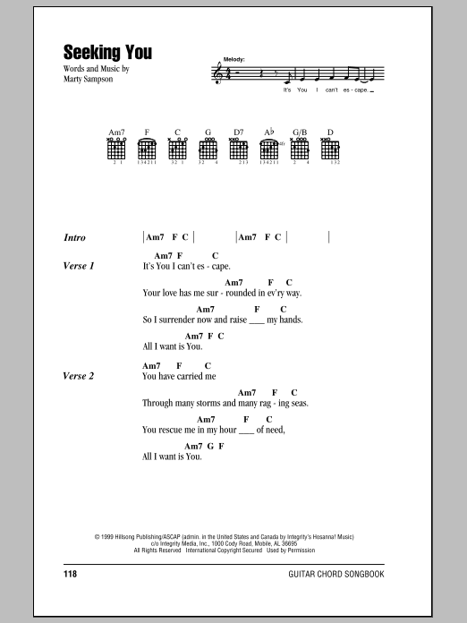 Download Hillsong United Seeking You Sheet Music and learn how to play Lyrics & Chords PDF digital score in minutes