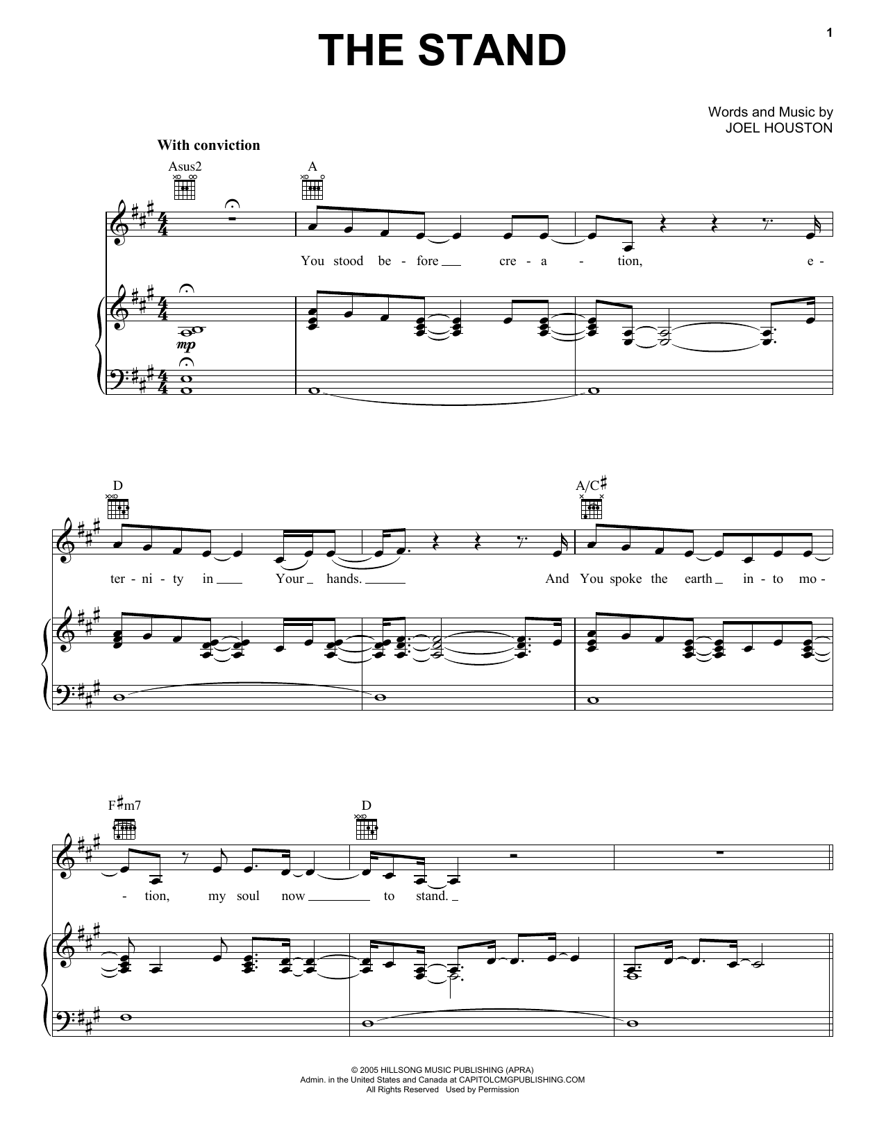 Download Hillsong United The Stand Sheet Music and learn how to play Piano PDF digital score in minutes