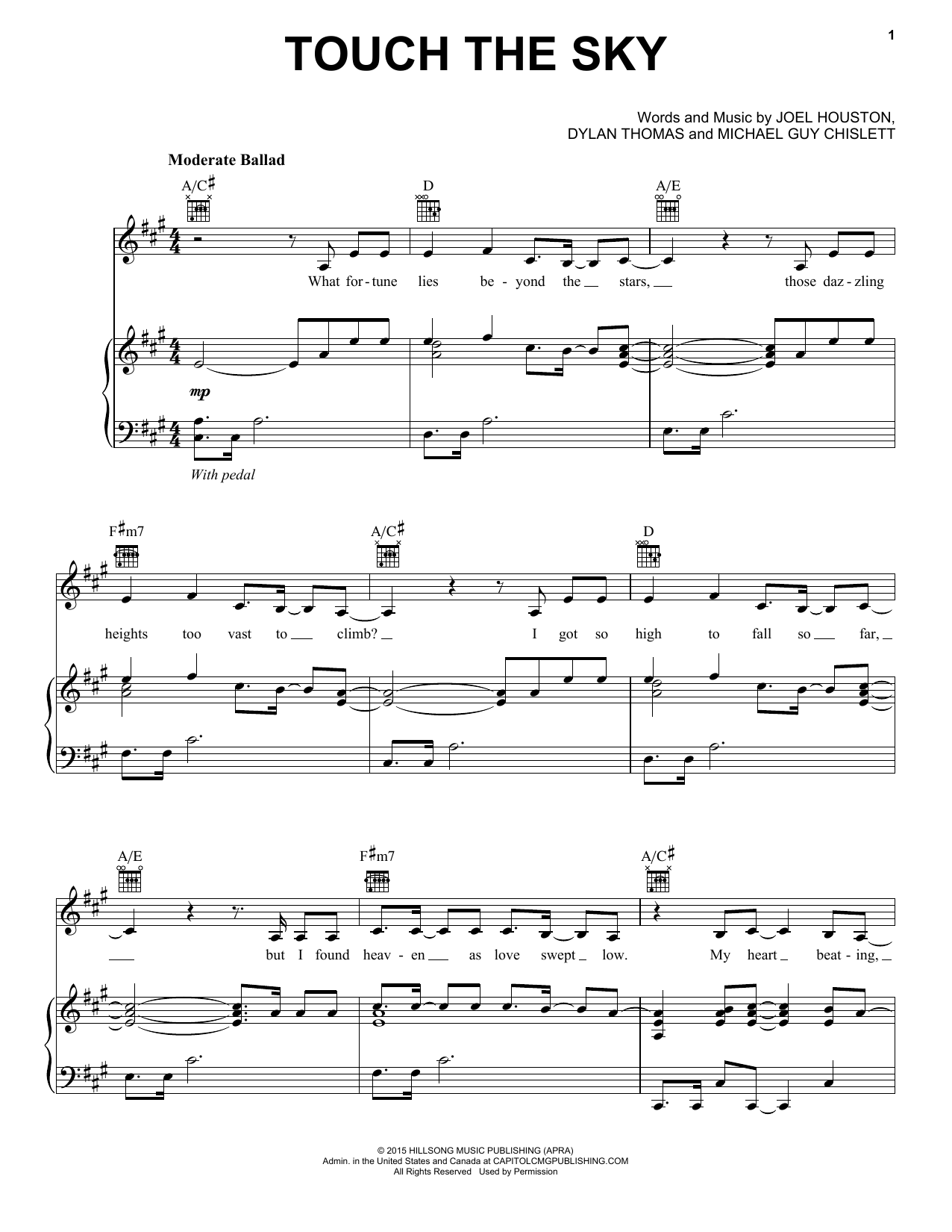 Download Hillsong United Touch The Sky Sheet Music and learn how to play Piano, Vocal & Guitar (Right-Hand Melody) PDF digital score in minutes
