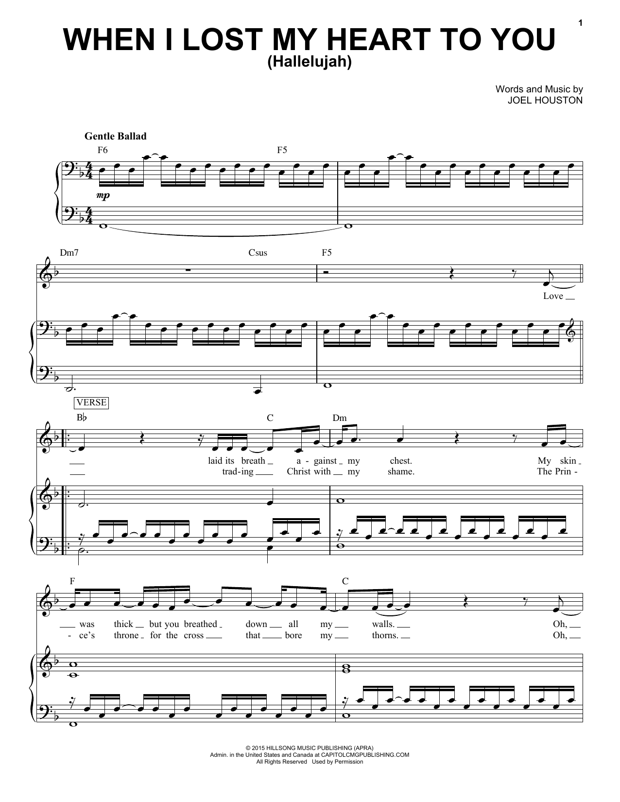 Download Hillsong United When I Lost My Heart To You (Hallelujah) Sheet Music and learn how to play Piano & Vocal PDF digital score in minutes