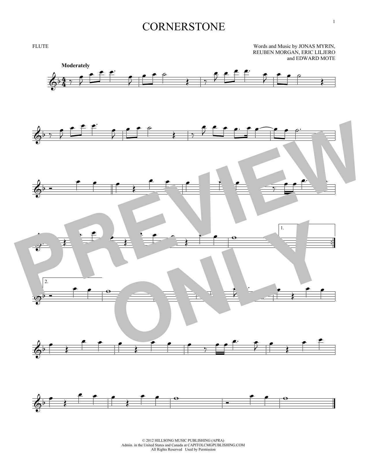 Download Hillsong Worship Cornerstone Sheet Music and learn how to play Flute Solo PDF digital score in minutes