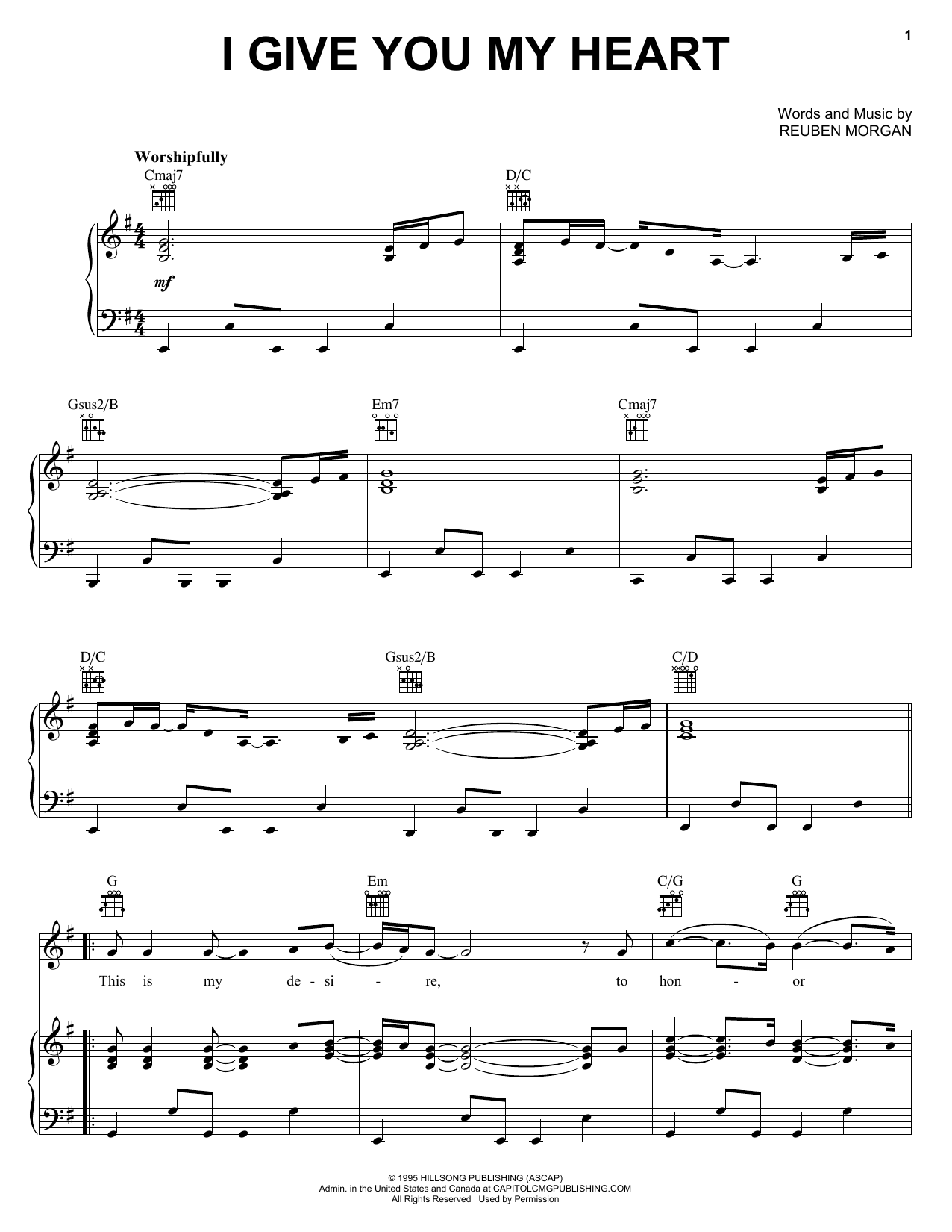 Download Hillsong Worship I Give You My Heart Sheet Music and learn how to play Violin Solo PDF digital score in minutes