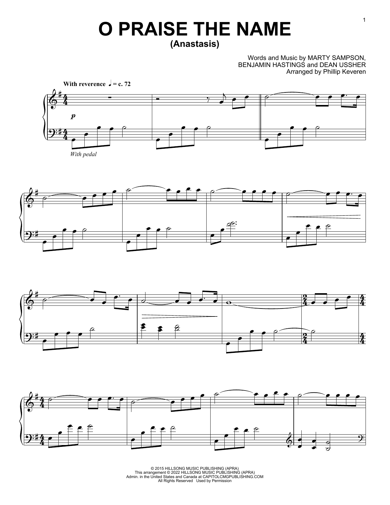 Download Hillsong Worship O Praise The Name (Anastasis) (arr. Phillip Keveren) Sheet Music and learn how to play Piano Solo PDF digital score in minutes