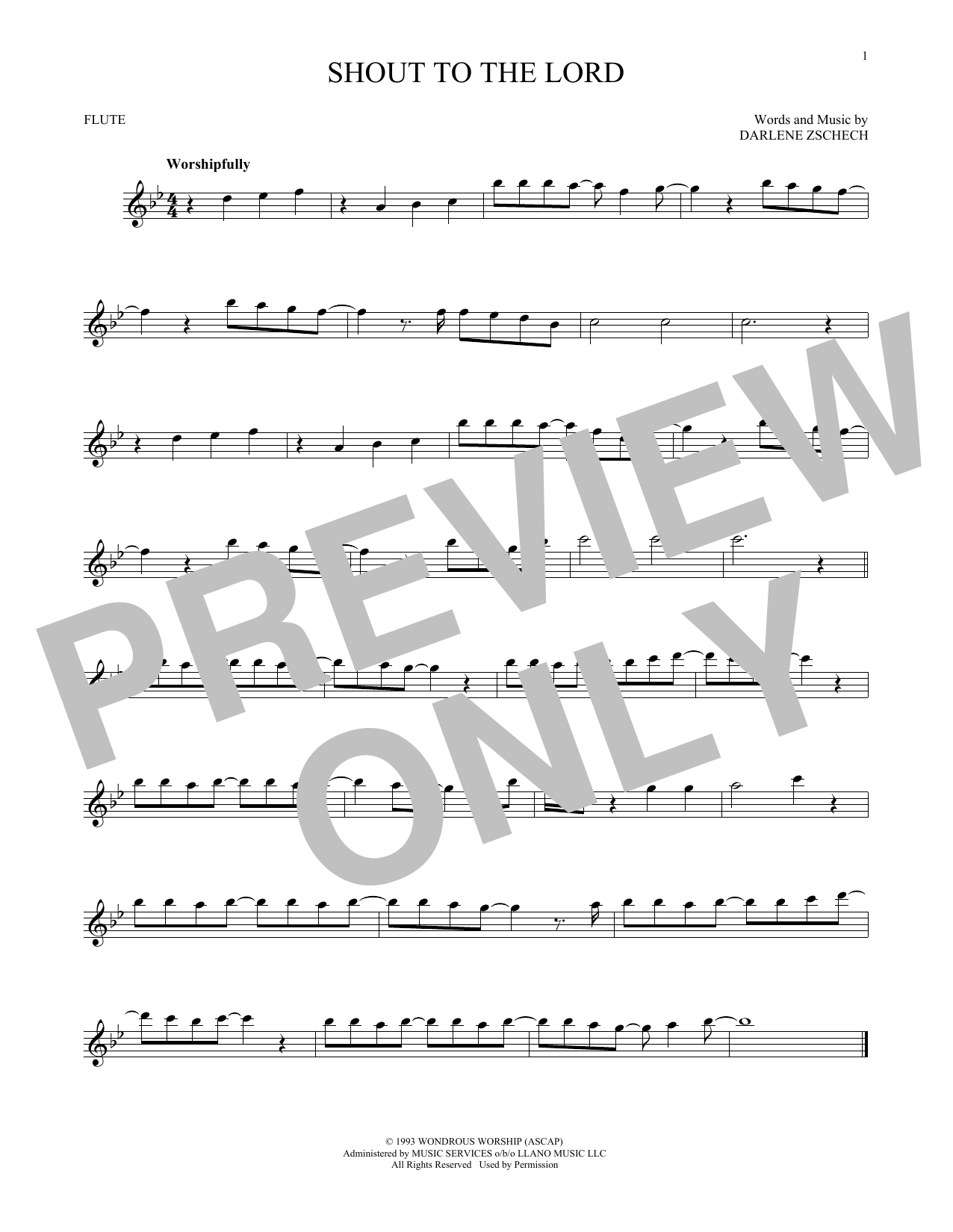 Download Hillsong Worship Shout To The Lord Sheet Music and learn how to play Flute Solo PDF digital score in minutes