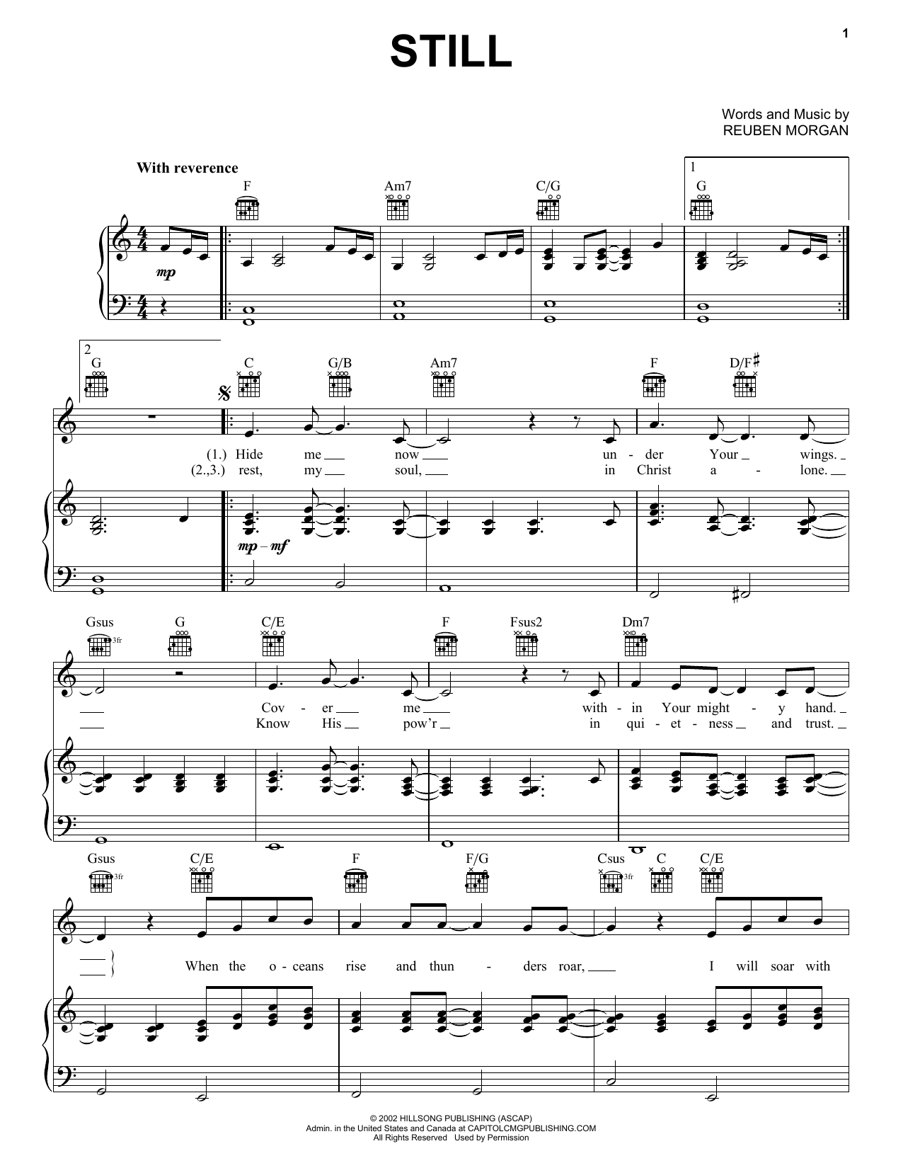 Download Hillsong Still Sheet Music and learn how to play Piano PDF digital score in minutes