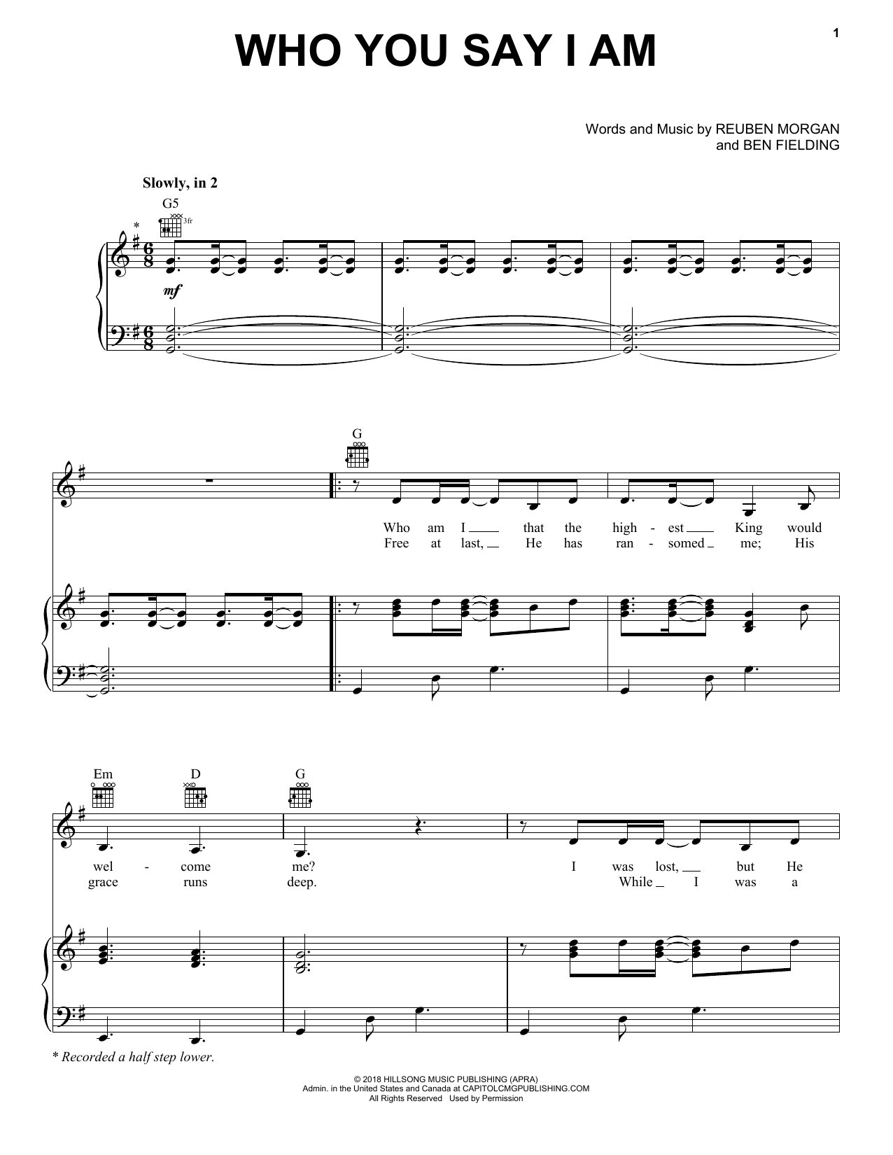 Download Hillsong Worship Who You Say I Am Sheet Music and learn how to play Clarinet Solo PDF digital score in minutes
