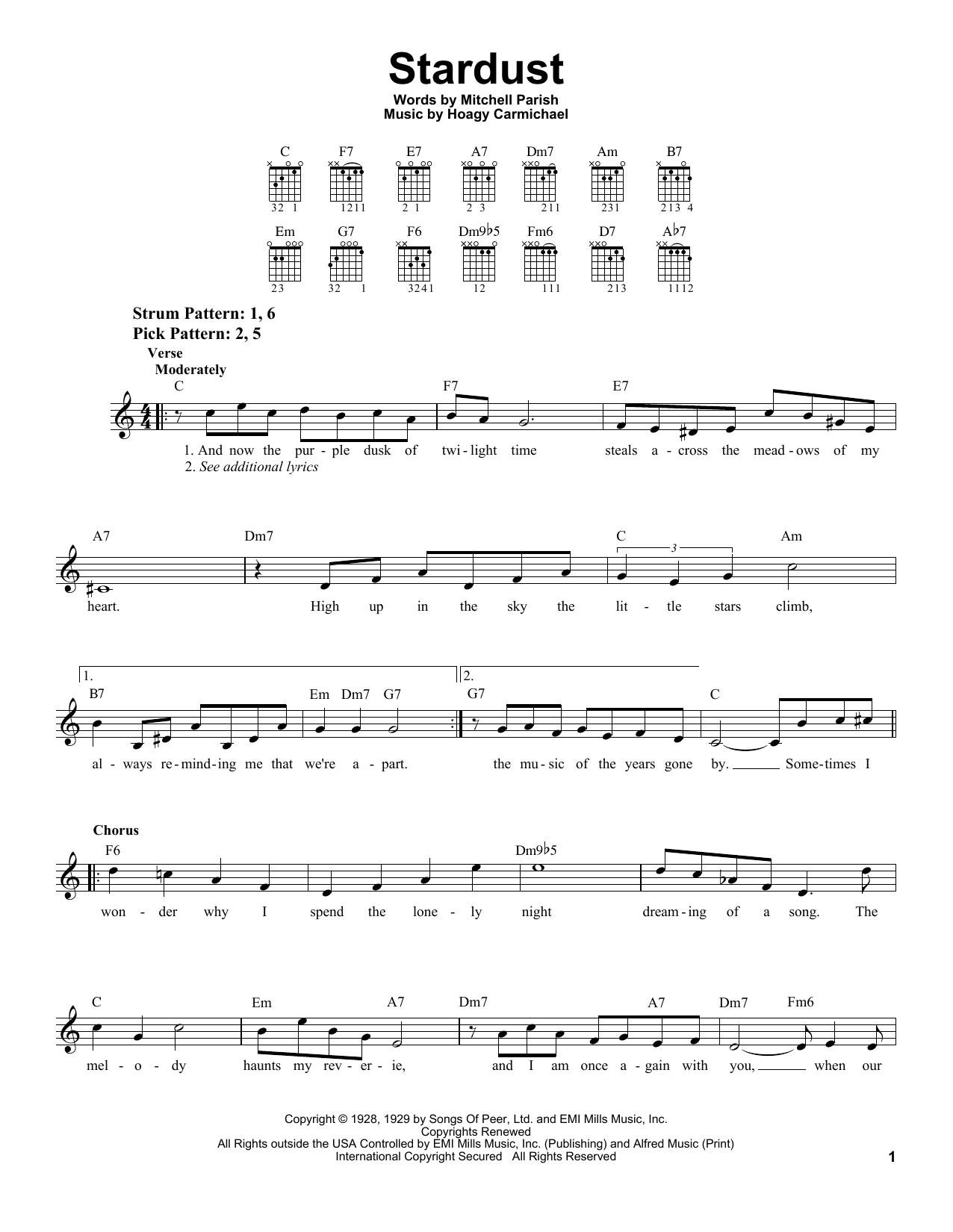 Download Hoagy Carmichael Stardust Sheet Music and learn how to play Clarinet PDF digital score in minutes