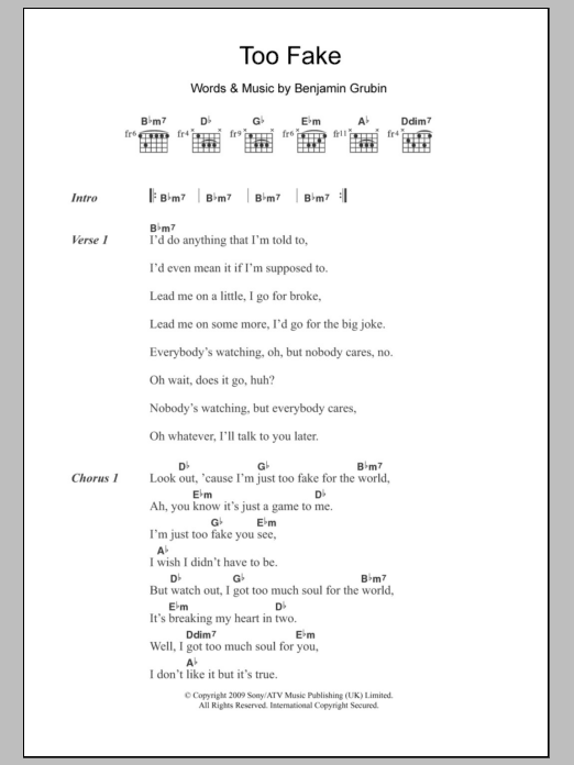 Download Hockey Too Fake Sheet Music and learn how to play Lyrics & Chords PDF digital score in minutes